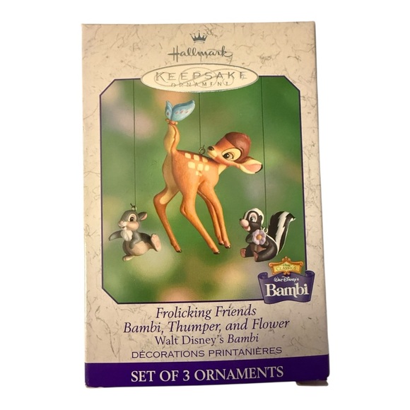 Hallmark Other - Hallmark Keepsake Bambi Ornament Set - Brown and Green